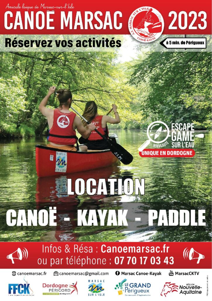 Location kayak, canoë et paddle